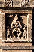 The great Chola temples of Tamil Nadu - The Nataraja temple of Chidambaram. The East Gopura. Details of the panels with dance postures.